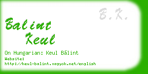 balint keul business card